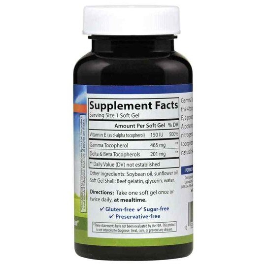 Gamma E-Gems 465 Mg Gamma Tocopherol, CL
